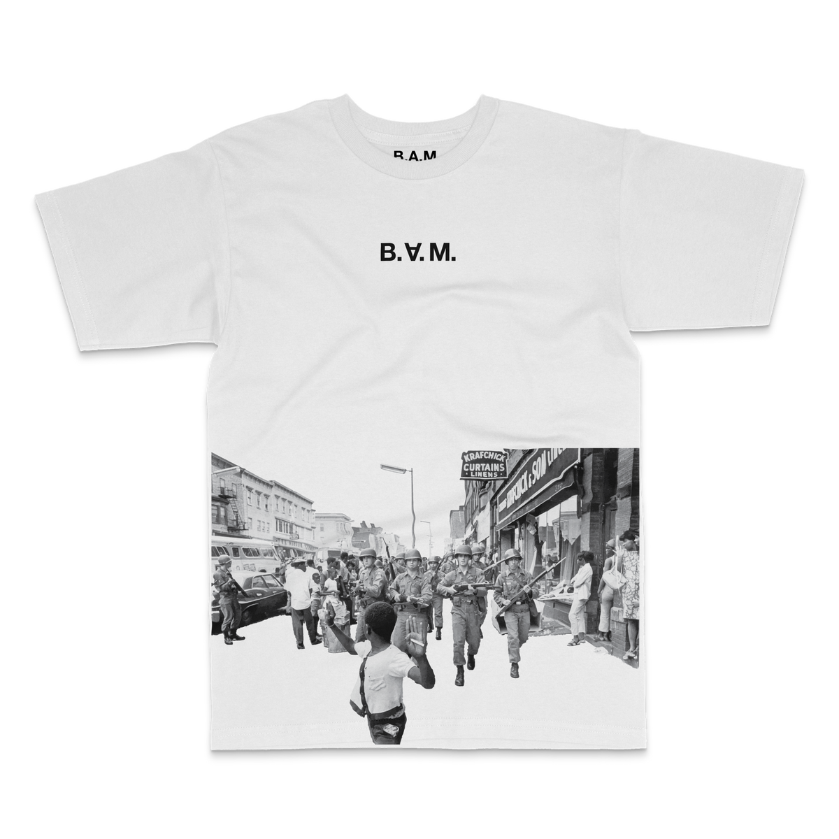 B.A.M. Hands Up tee, white, front