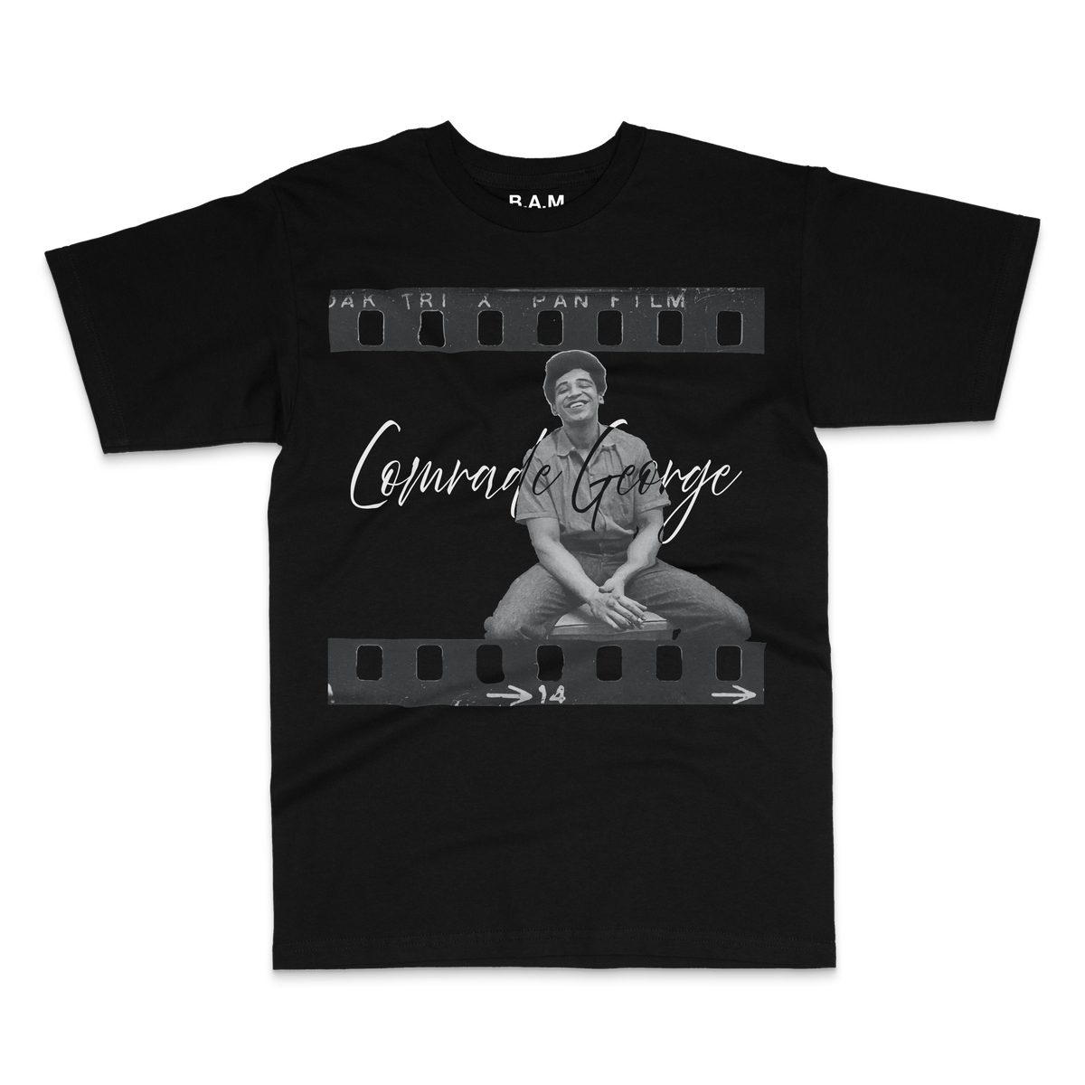 Comrade George tee, black, front