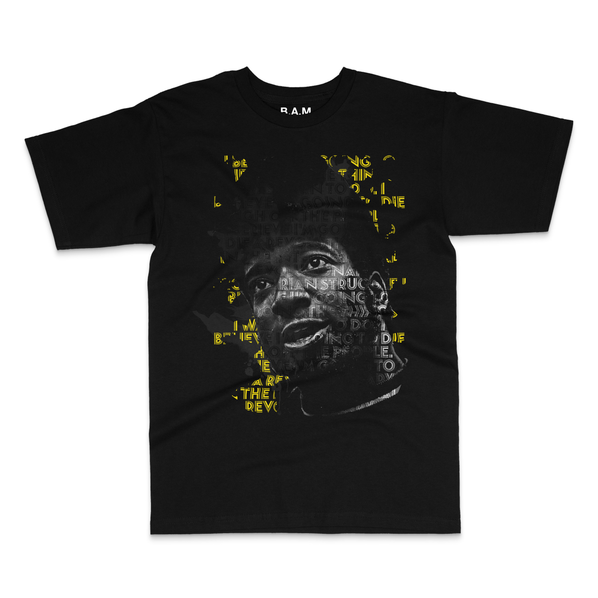 Die a Revolutionary portrait tee, black, front