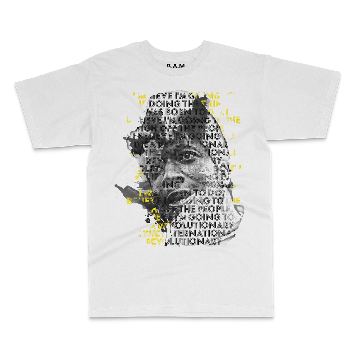 Die a Revolutionary portrait tee, white, front