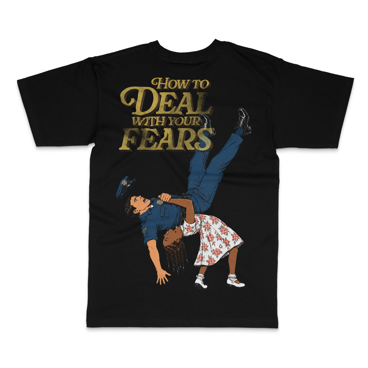 How to Deal With Your Fears tee, black, back