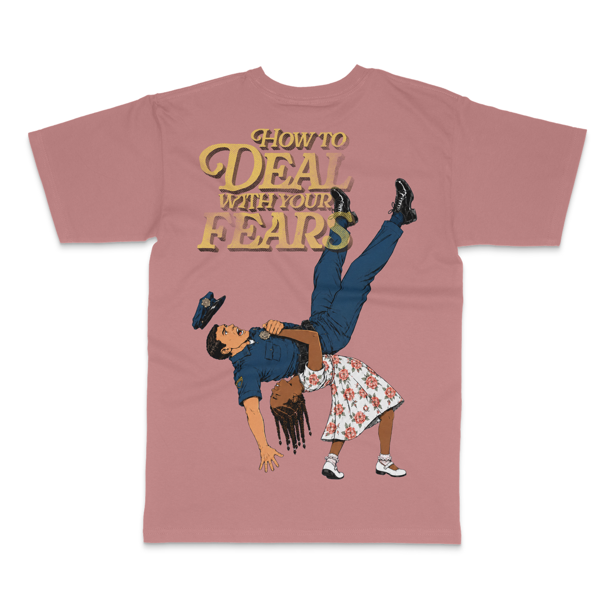 How to Deal With Your Fears tee, pink, back