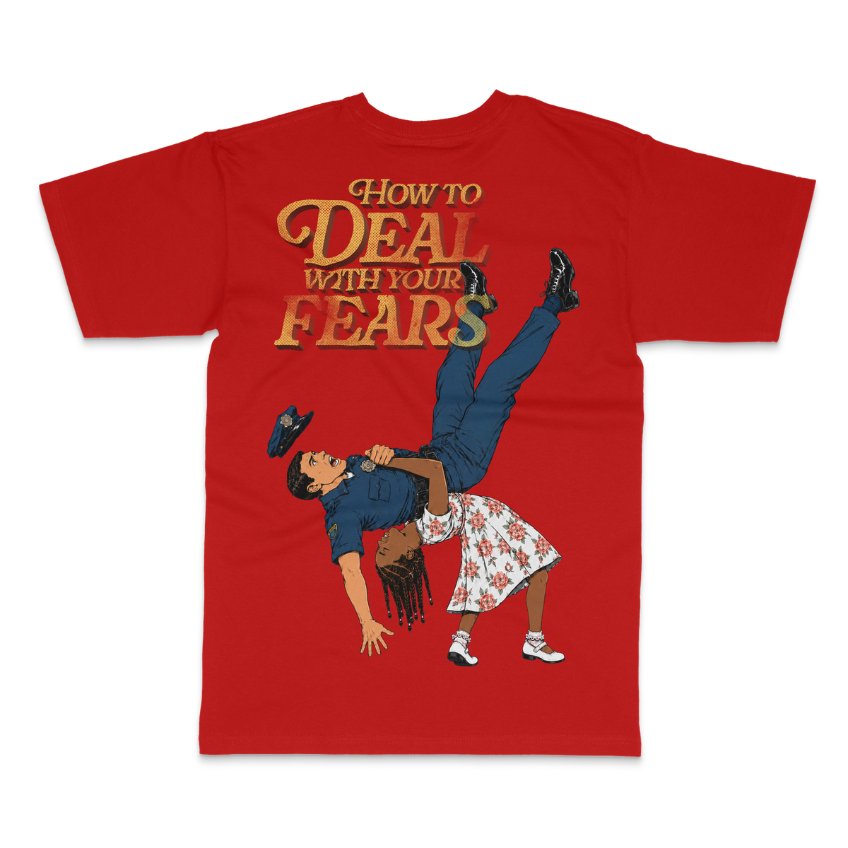 How to Deal With Your Fears tee, red, back