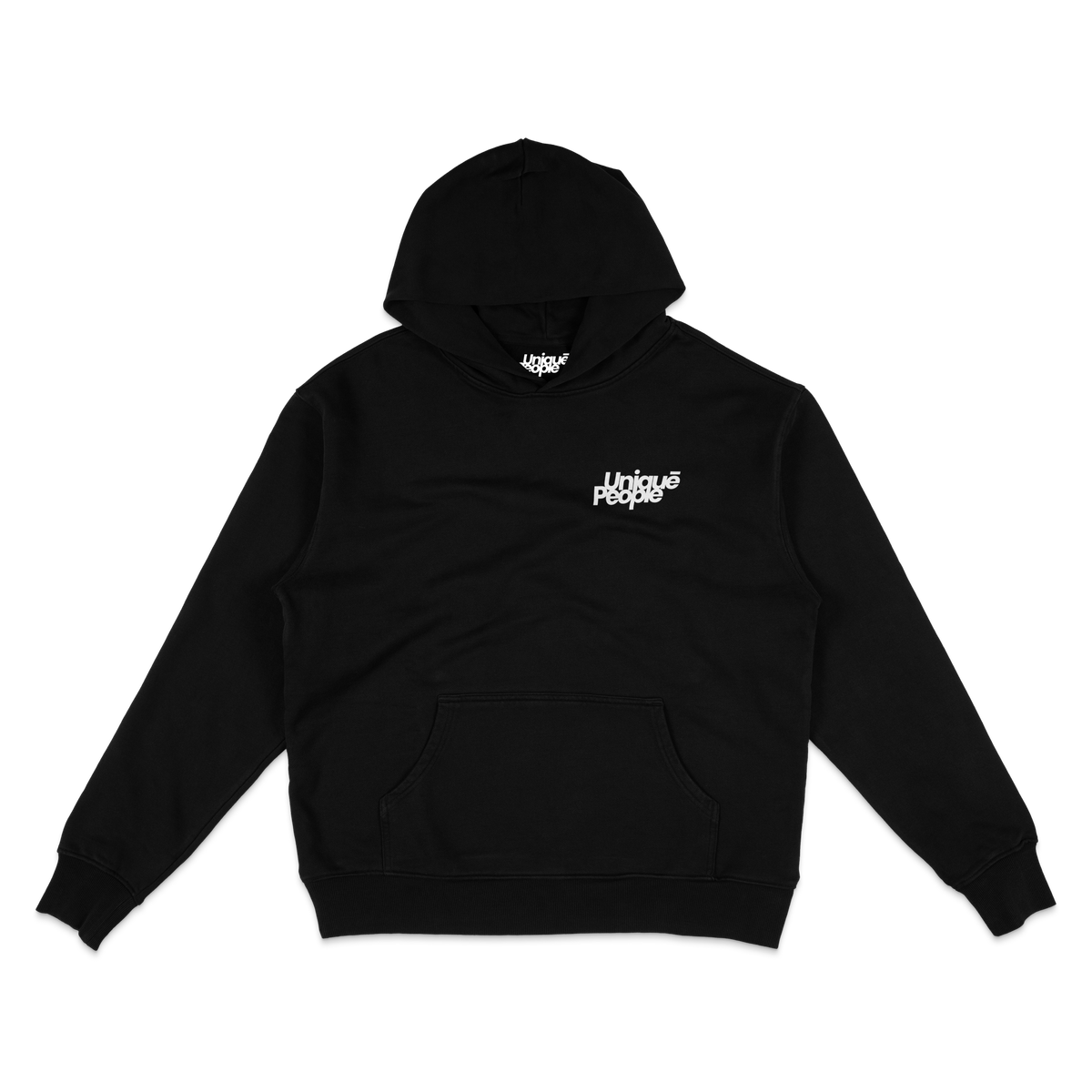 Unique People chest logo hoodie, black