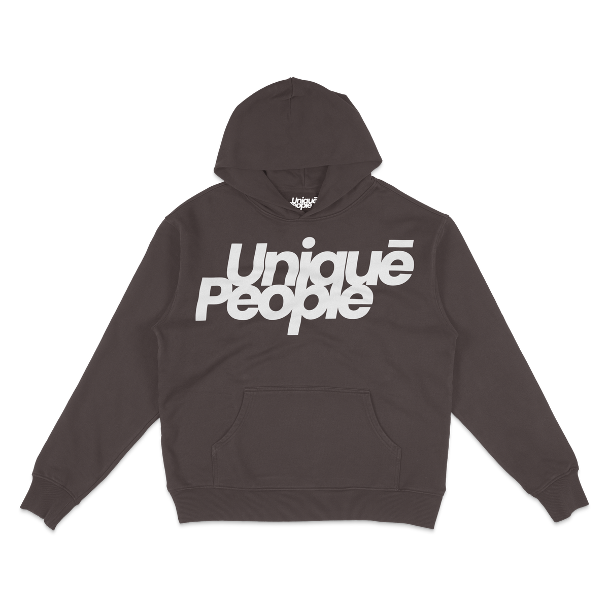 Unique People logo hoodie, brown